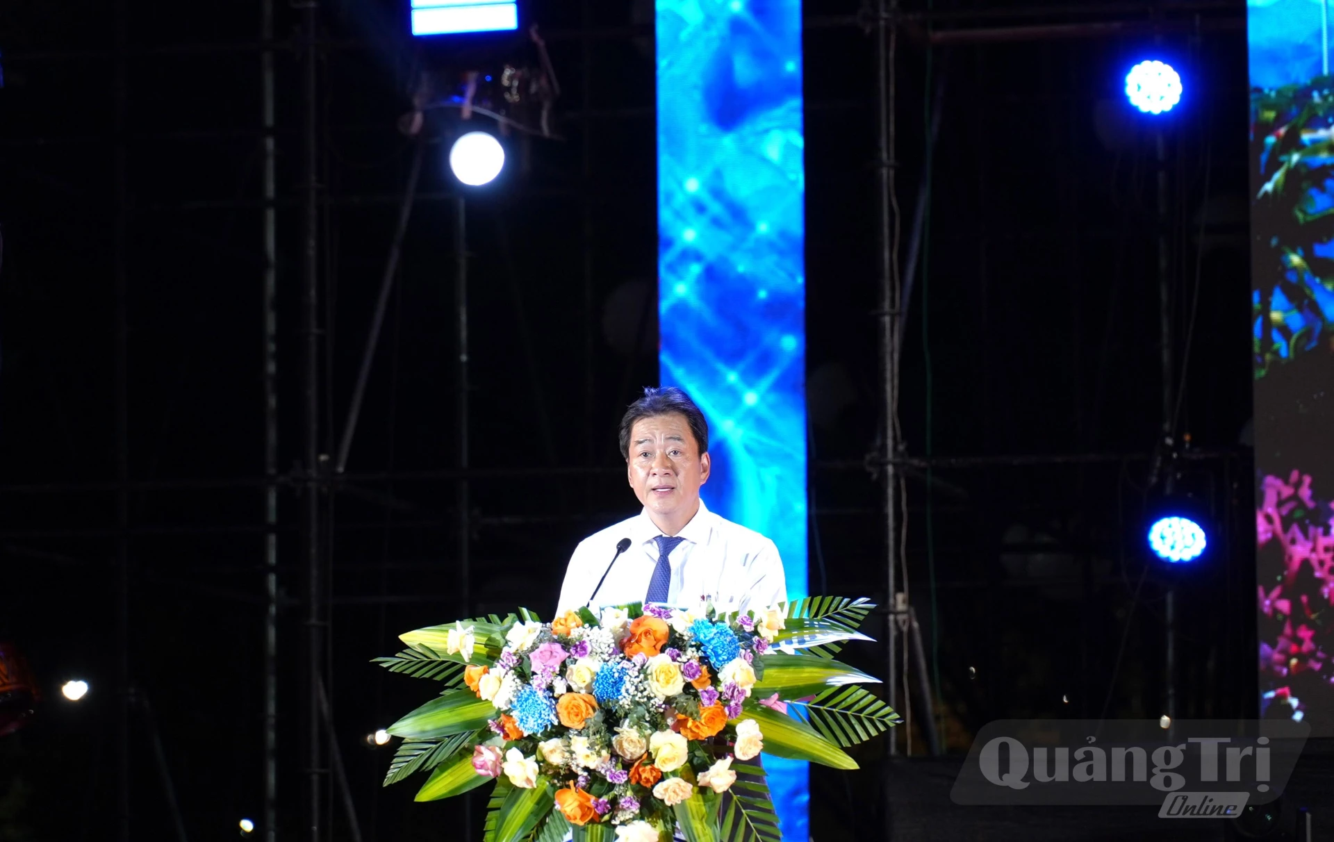 Đồng chí Nguyễn Long Biên, Phó Chủ tịch Thường trực UBND tỉnh Khánh Hòa phát biểu khai mạc Ngày Văn hóa, Du lịch Khánh Hòa tại Quảng Trị năm 2026 - Ảnh: T.Đ
