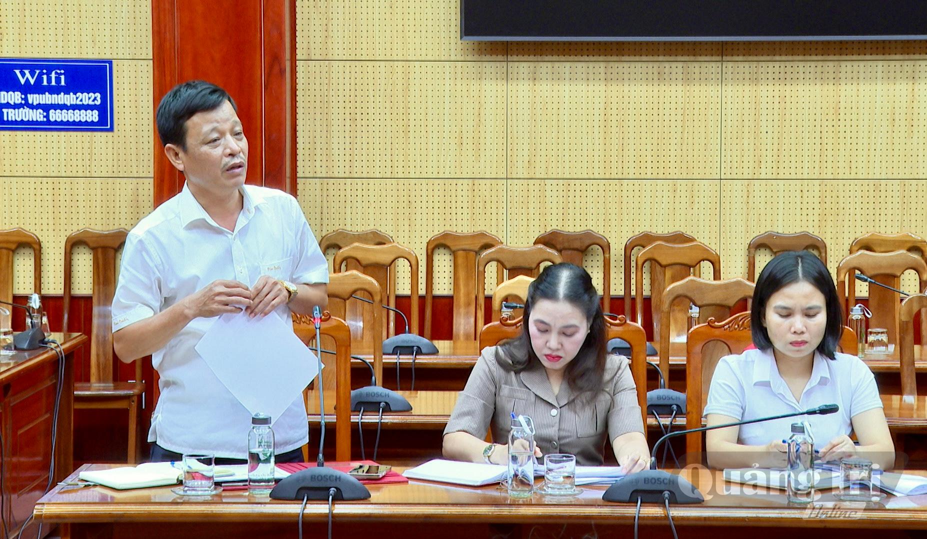 Lãnh đạo Báo và Phát thanh, Truyền hình tỉnh phát biểu tại buổi làm việc - Ảnh: H.N