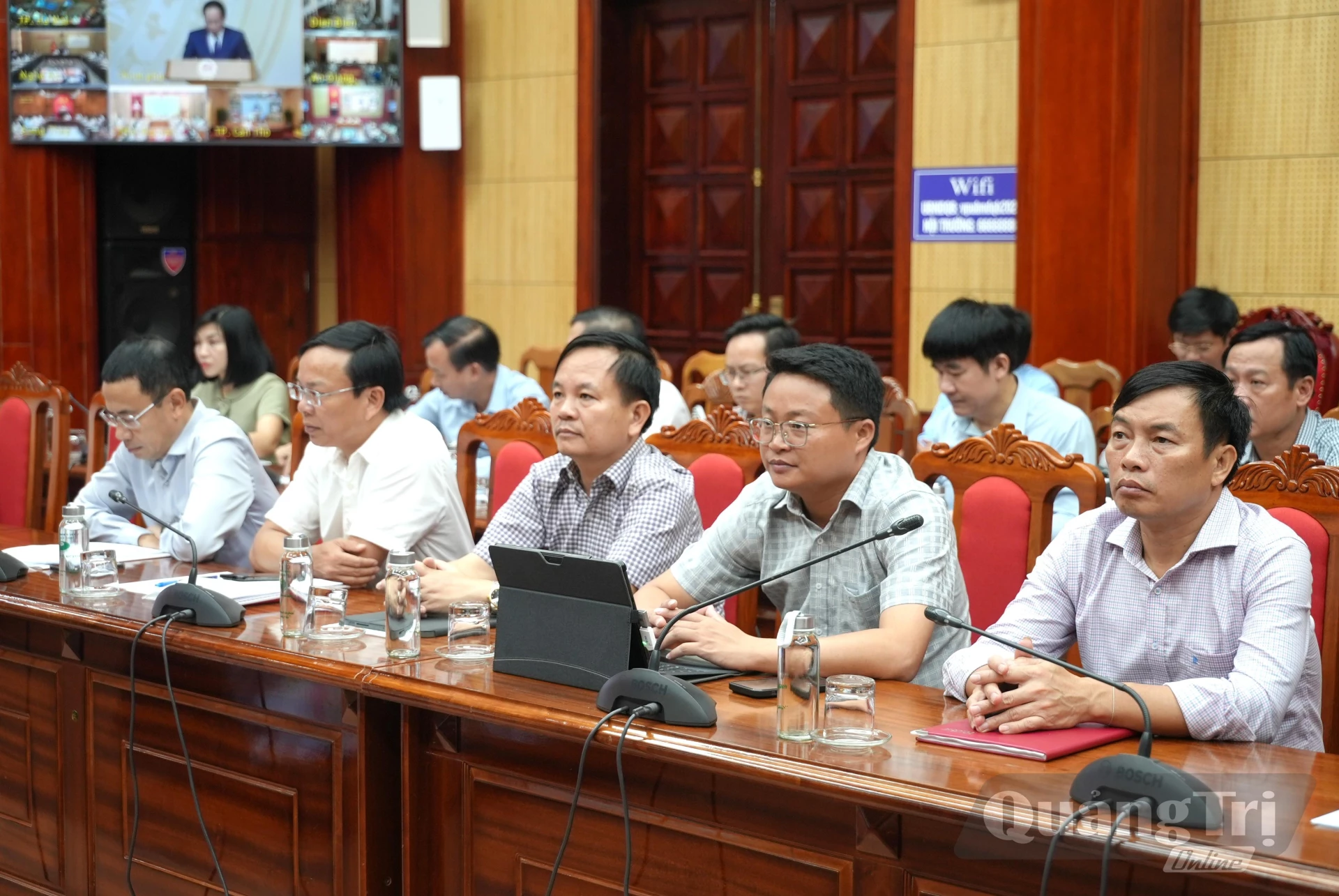 Các đại biểu tham dự hội nghị tại điểm cầu Quảng Trị- Ảnh: T.Đ
