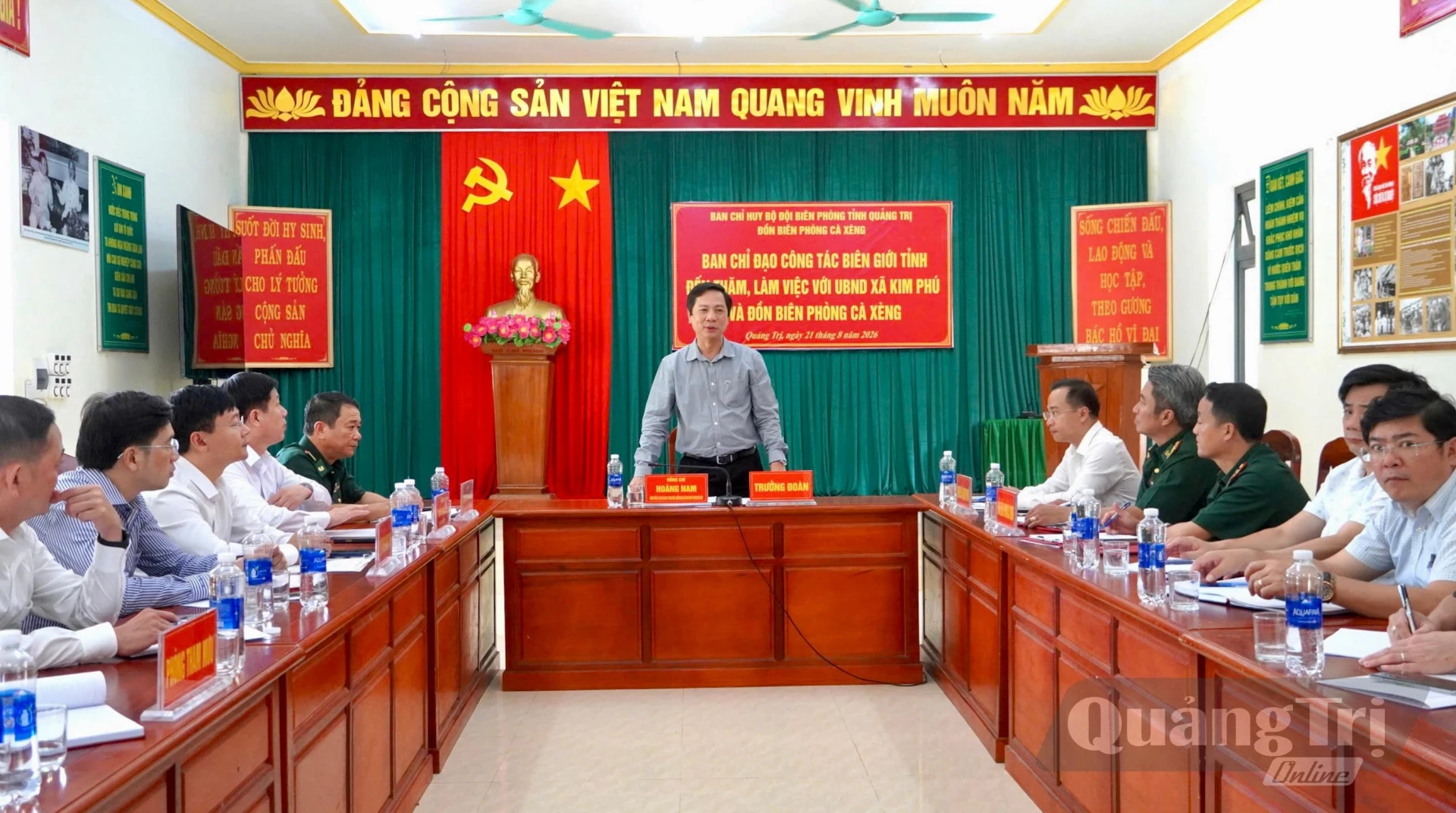 Đồng chí Hoàng Nam, Phó Chủ tịch Thường trực UBND tỉnh phát biểu tại buổi làm việc - Ảnh: H.N