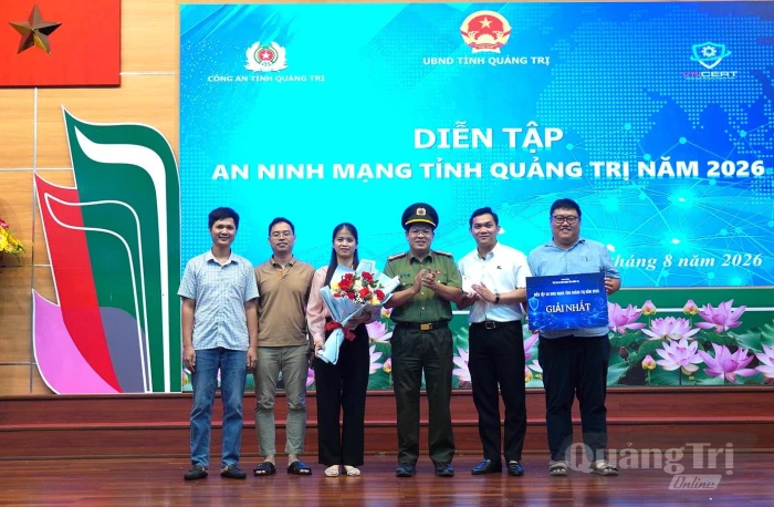 Đội Văn phòng UBND tỉnh đoạt giải Nhất diễn tập an ninh mạng tỉnh Quảng Trị năm 2026