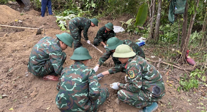 Quy tập được 4 hài cốt liệt sĩ tại phường Quảng Trị