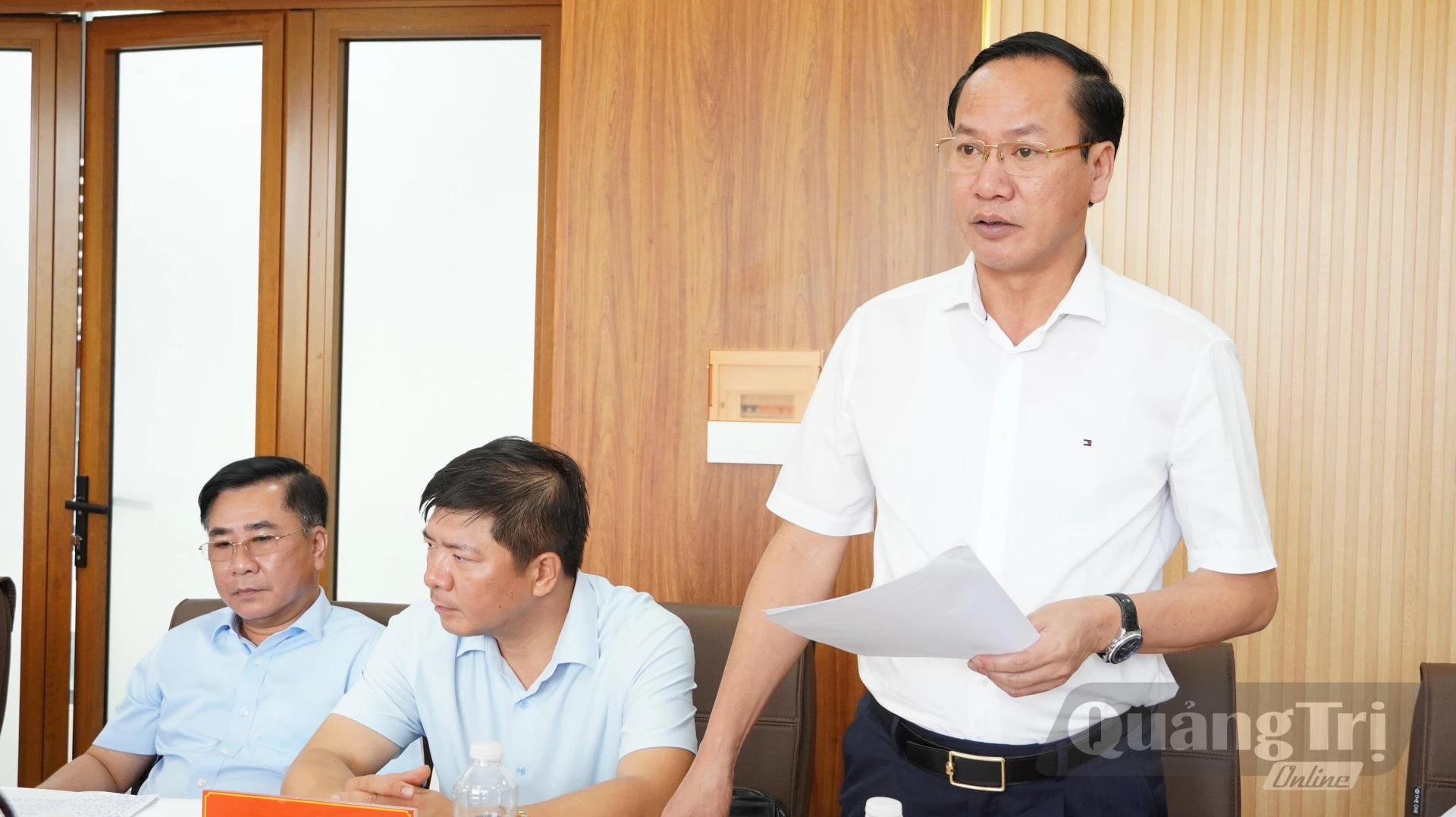 Lãnh đạo Sở Tài chính phát biểu tại buổi làm việc - Ảnh: Q.V