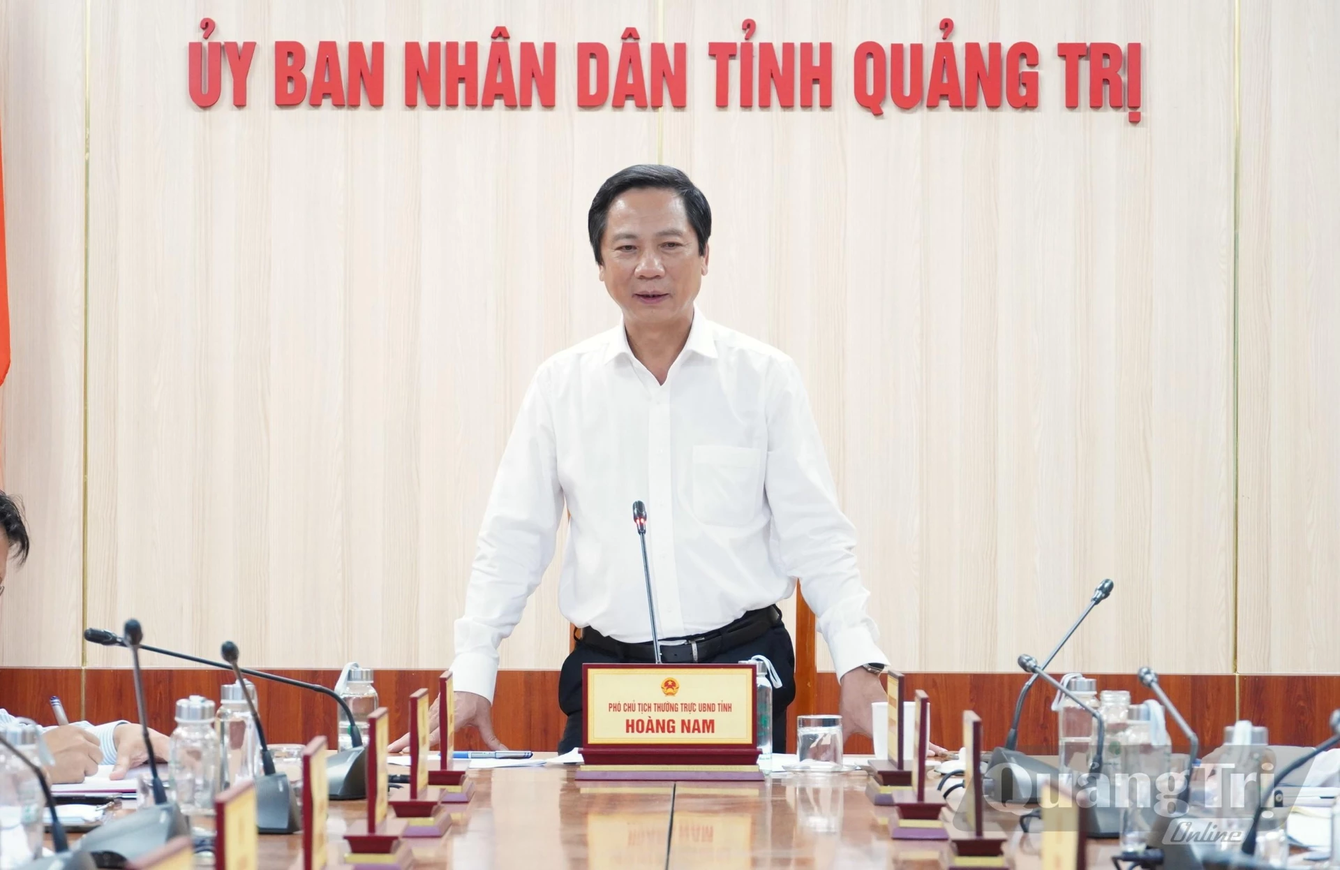 Đồng chí Hoàng Nam, Phó Chủ tịch Thường trực UBND tỉnh đánh giá cao chiến lược của nhà đầu tư trong xây dựng hệ thống khám chữa bệnh, đào tạo nhân lực trong lĩnh vực y tế trên địa bàn - Ảnh: Q.V