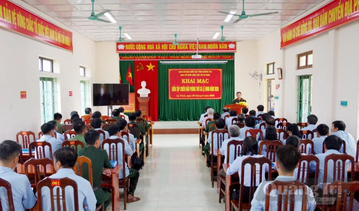 Khai mạc diễn tập chiến đấu phòng thủ xã Lệ Ninh năm 2026