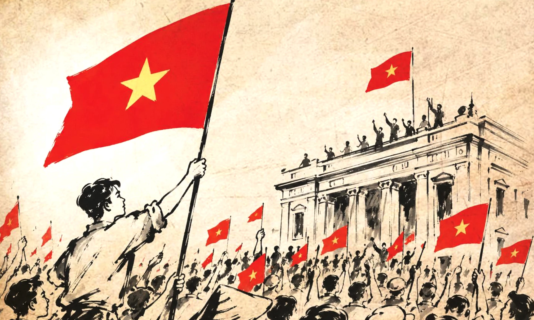 Sắc thắm trời thu tháng Tám