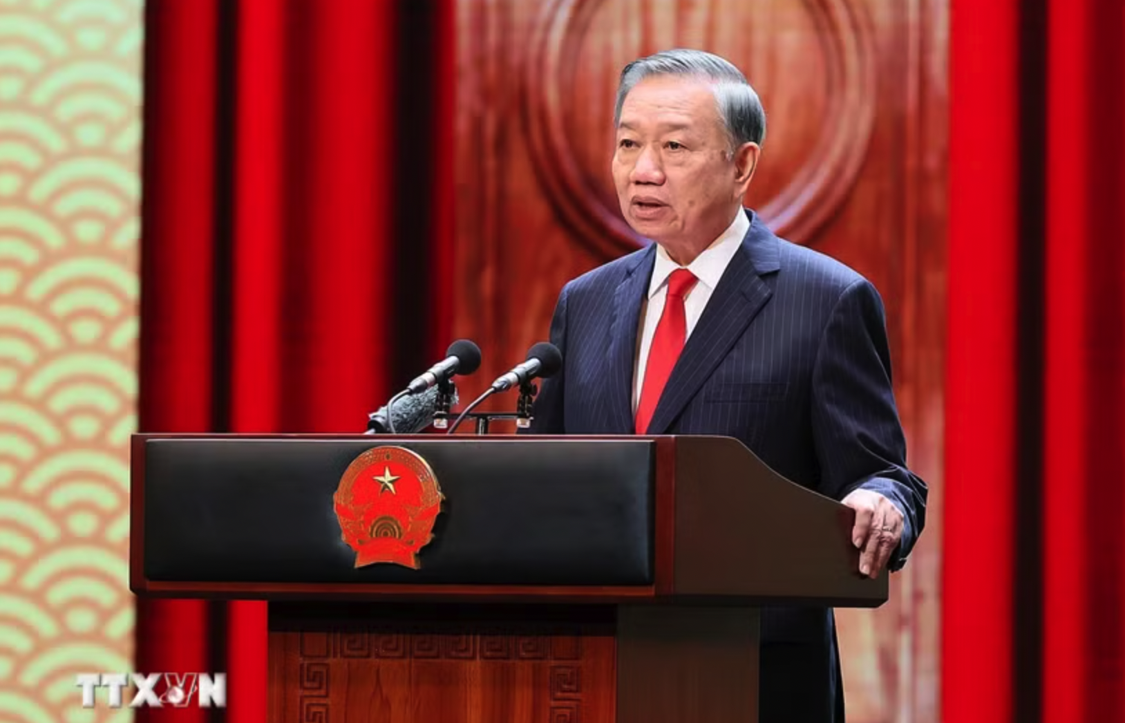Tổng Bí thư, Chủ tịch nước Tô Lâm đọc diễn văn kỷ niệm 81 năm Quốc khánh nước Cộng hòa xã hội Chủ nghĩa Việt Nam. (Ảnh: An Đăng/TTXVN)