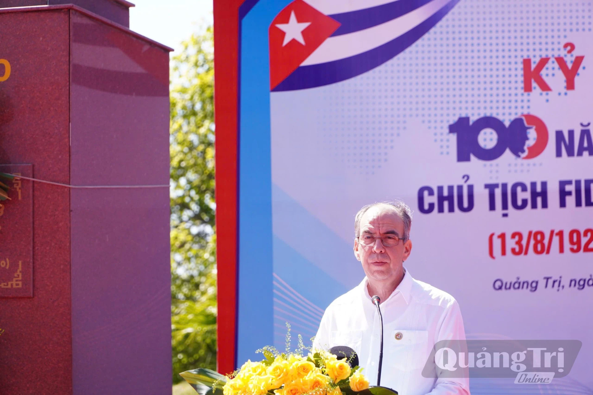 Đại sứ Đặc mệnh toàn quyền nước Cộng hòa Cuba tại Việt Nam- Rogelio Polanco Fuentes phát biểu tại buổi lễ- Ảnh: Mai Linh