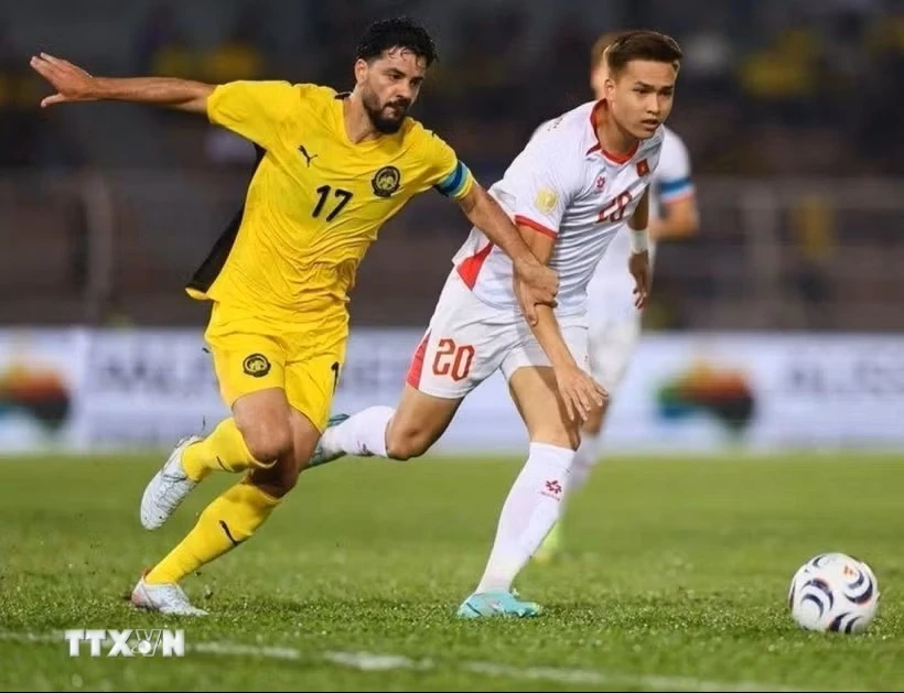 Việt Nam tái ngộ Malaysia với lợi thế thắng 2-0 ở lượt đi trên sân đối thủ. (Ảnh: TTXVN phát)