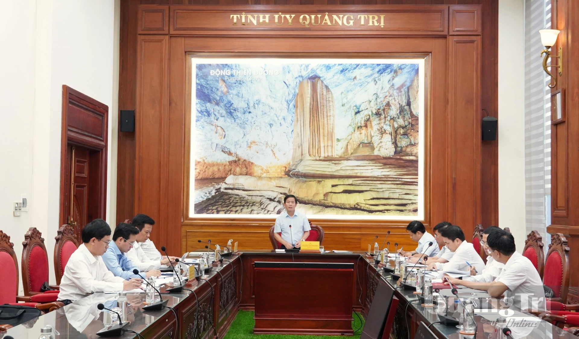 Đồng chí Nguyễn Văn Phương, Bí thư Tỉnh ủy kết luận buổi làm việc - Ảnh: Q.V