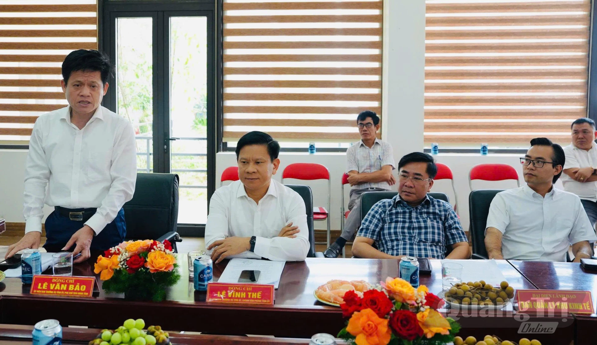 Đồng chí Lê Văn Bảo, Phó Chủ tịch UBND tỉnh phát biểu tại buổi làm việc - Ảnh: Mỹ Nhị 