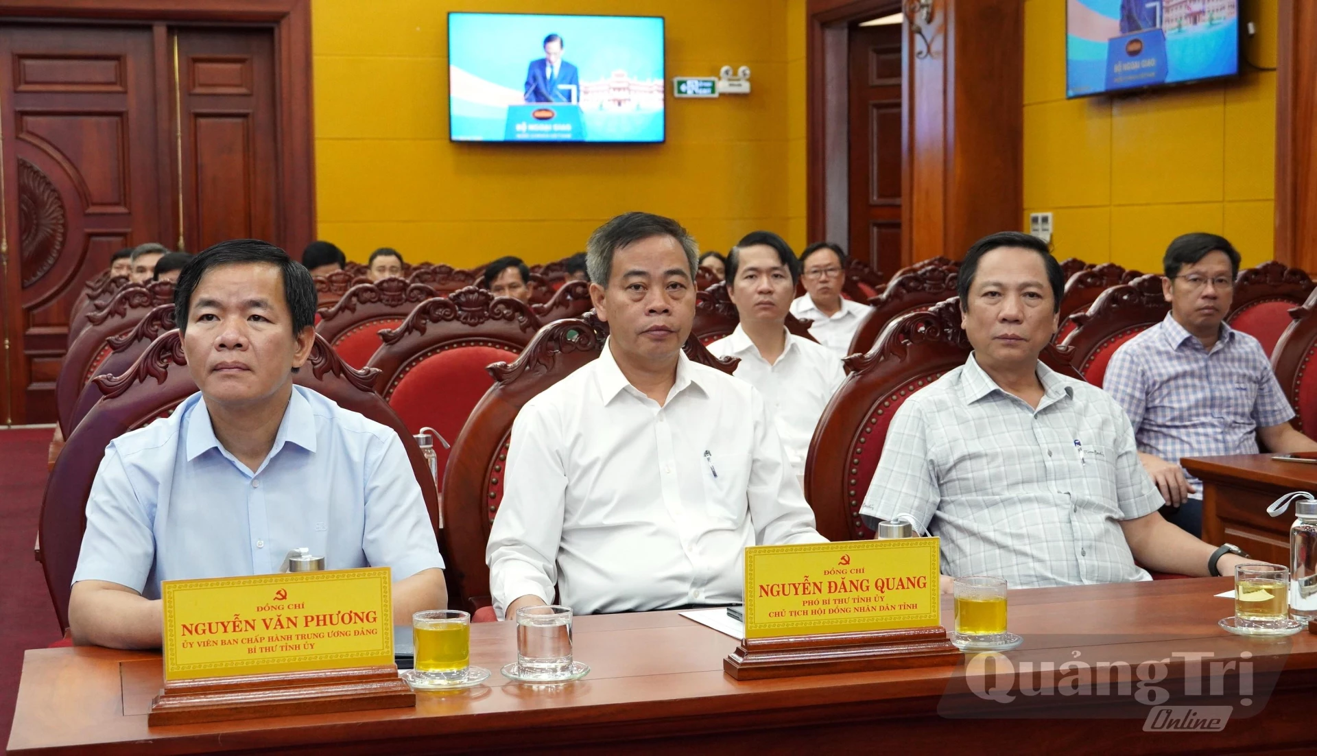Đại biểu tham dự hội nghị tại điểm cầu Tỉnh ủy Quảng Trị - Ảnh: Q.V