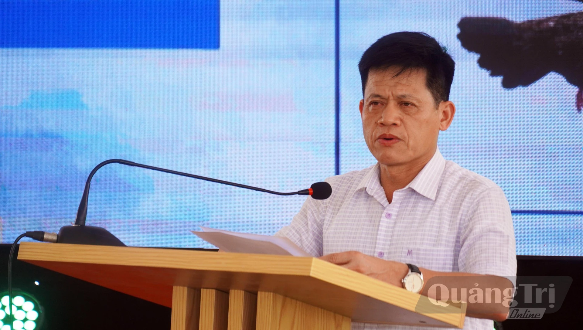 Đồng chí Lê Văn Bảo, Ủy viên Ban Thường vụ Tỉnh ủy, Phó Chủ tịch UBND tỉnh phát biểu tại sự kiện - Ảnh: N.M