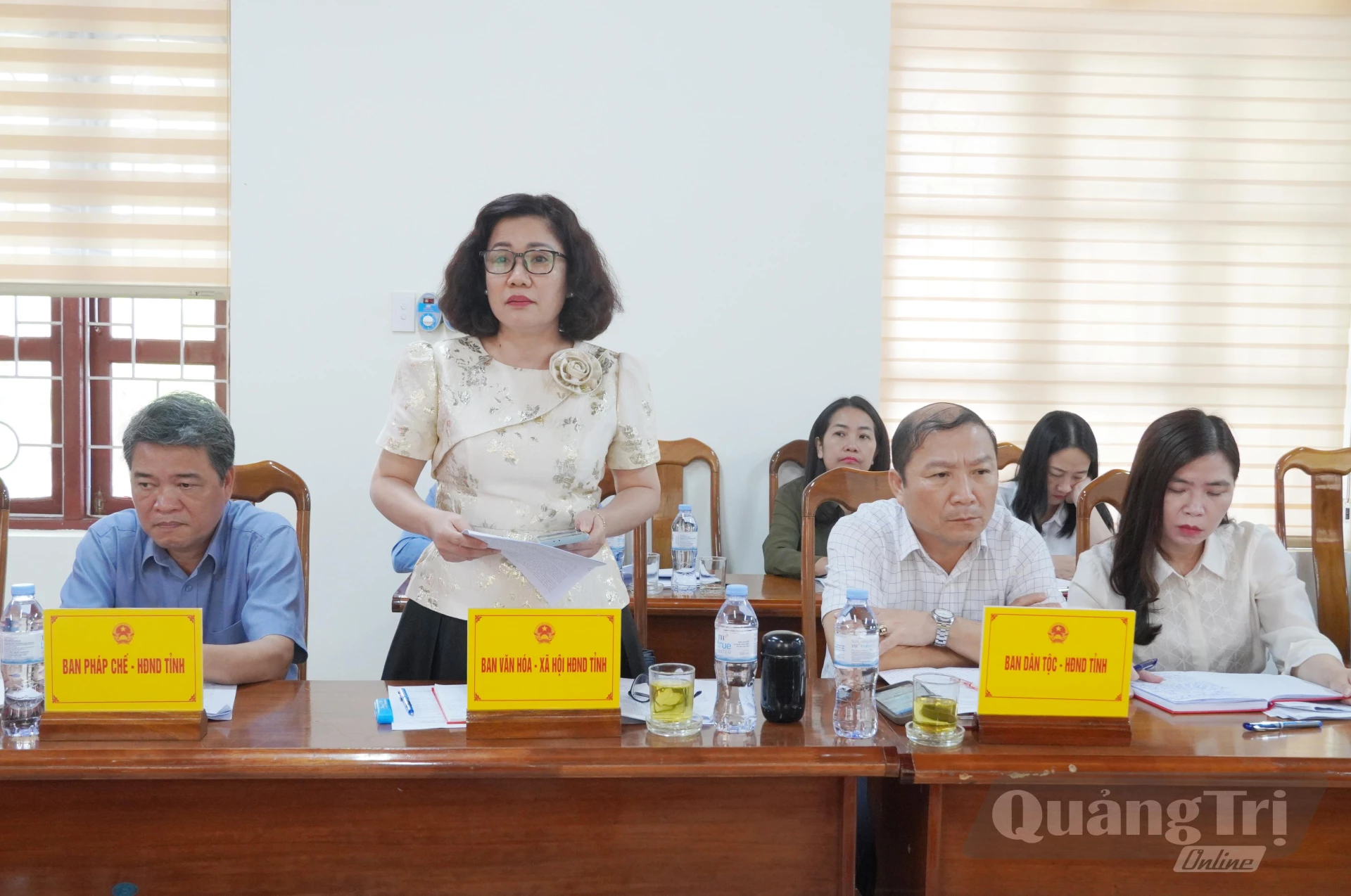 Đại diện các ban HĐND tỉnh phát biểu tại buổi làm việc - Ảnh: H.L