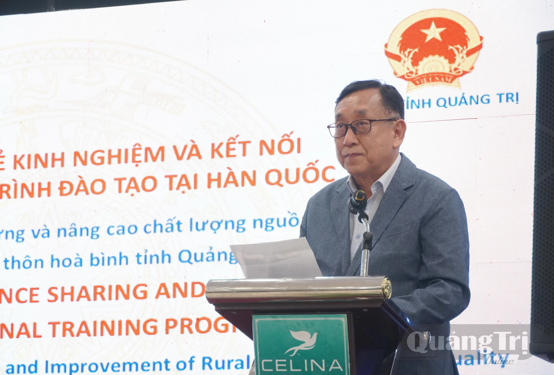 Giáo sư Kim Kyung-Ryang, Quản lý dự án phát biểu tại hội thảo - Ảnh: HL