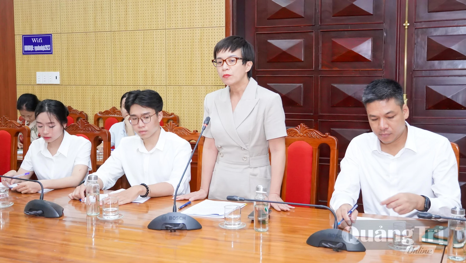 Các đại biểu phát biểu tại buổi làm việc - Ảnh: N.H