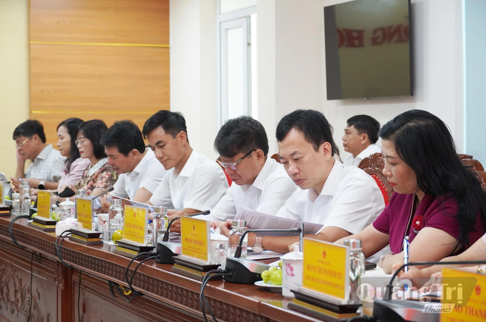 Đại biểu các xã phường tham dự buổi làm việc - Ảnh: X.P