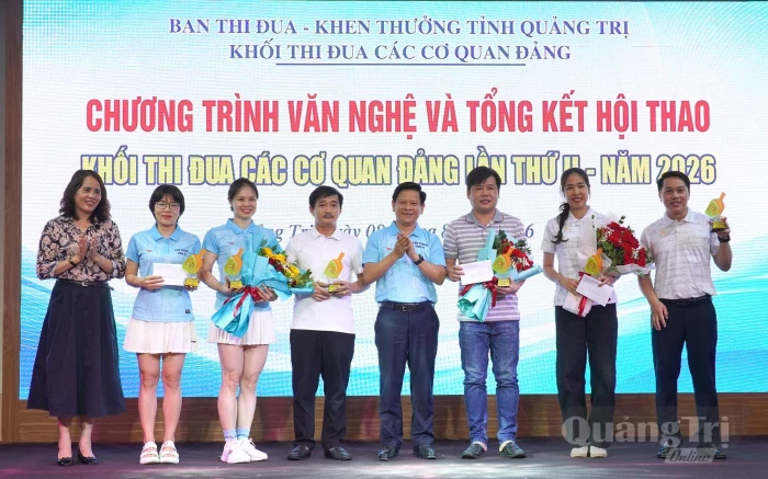Tổng kết trao giải hội thao Khối thi đua các cơ quan Đảng tỉnh lần thứ II-năm 2026