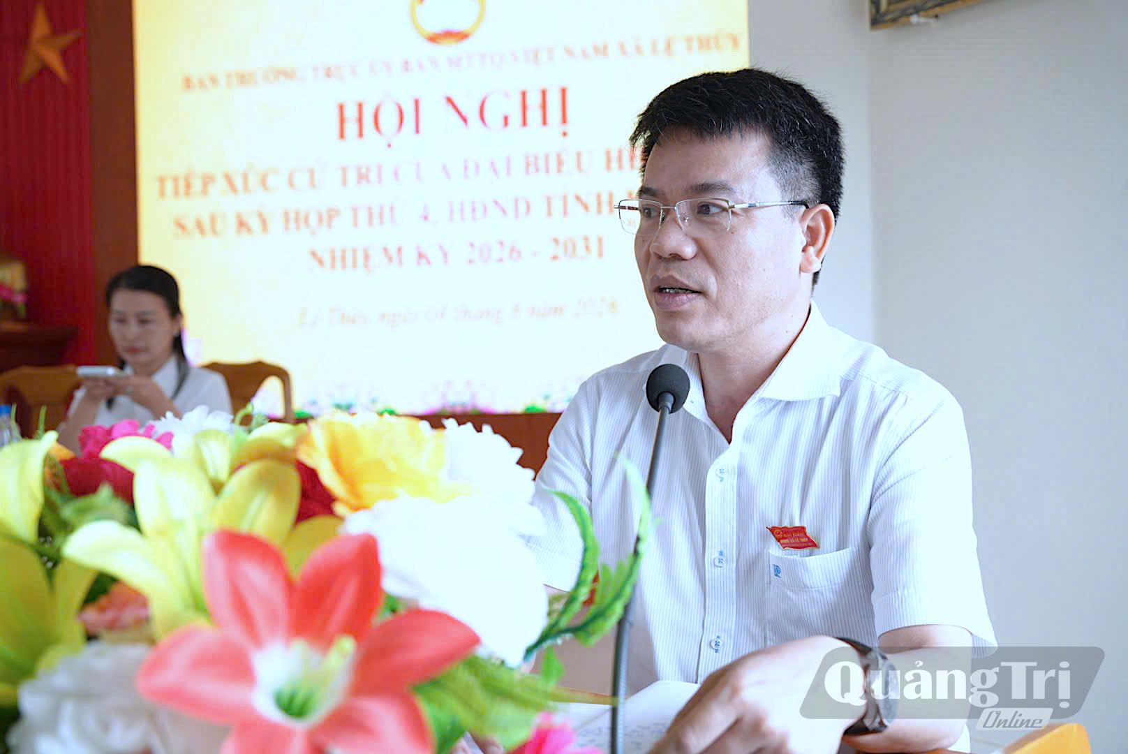 Đại diện tổ đại biểu HĐND tỉnh tiếp thu, giải trình các ý kiến, kiến nghị của cử tri - Ảnh: Quang Ngọc
