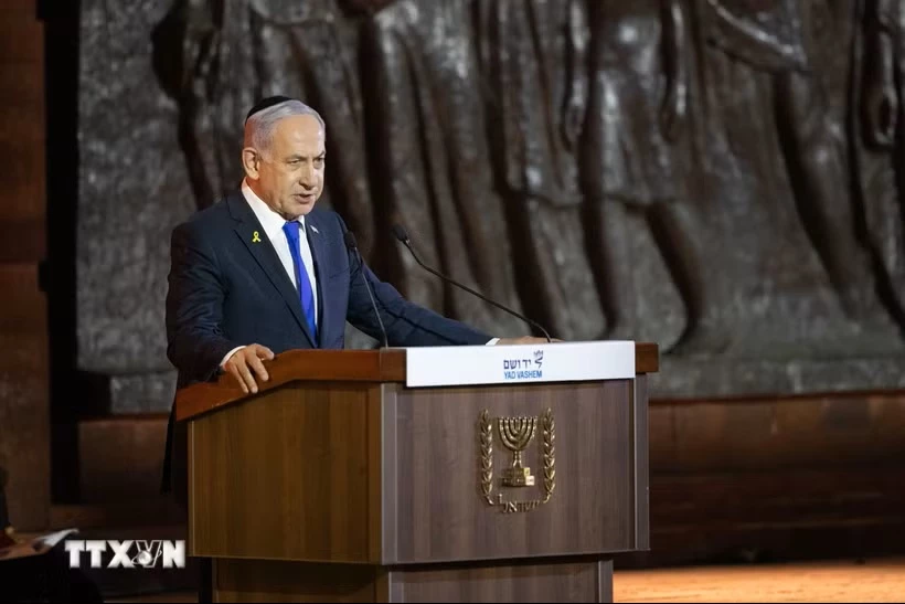 Thủ tướng Israel Benjamin Netanyahu phát biểu tại Jerusalem. (Ảnh: THX/TTXVN phát)