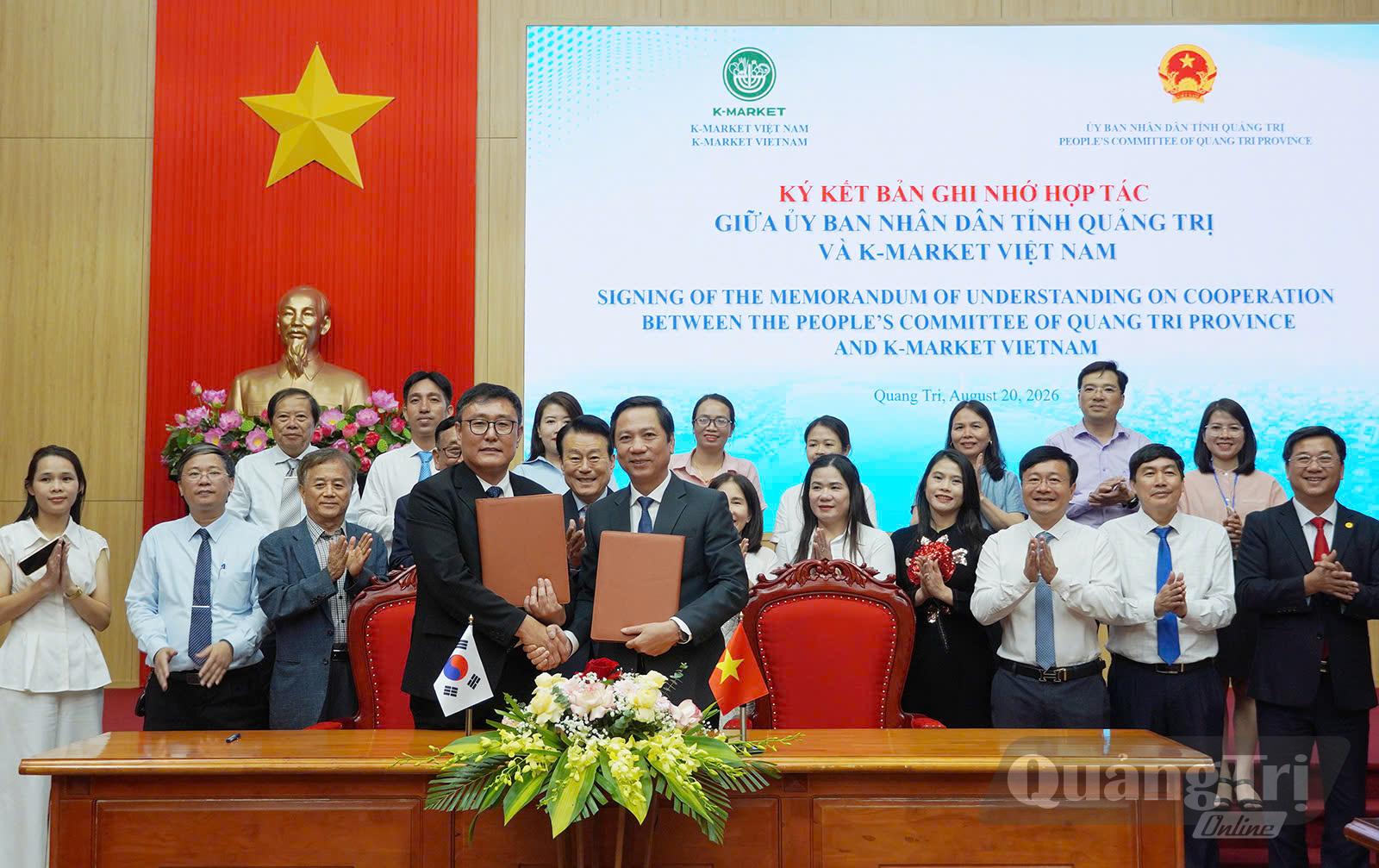 Ký kết bản ghi nhớ giữa tỉnh Quảng Trị và K-Market Việt Nam