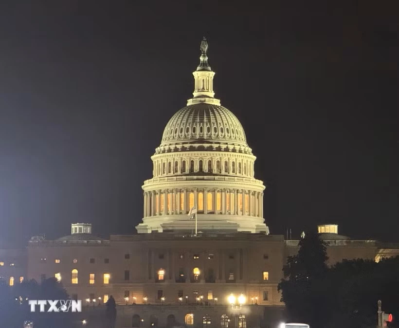 Trụ sở Quốc hội Mỹ (Điện Capitol) tại thủ đô Washington D.C. (Ảnh: Đoàn Hùng/TTXVN)