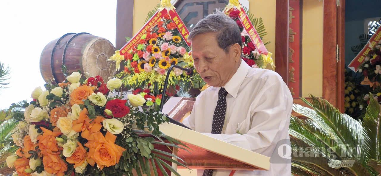 PGS.TS Đỗ Bang, Phó Chủ tịch Hội Khoa học Lịch sử Việt Nam phát biểu tại buổi lễ - Ảnh: MT