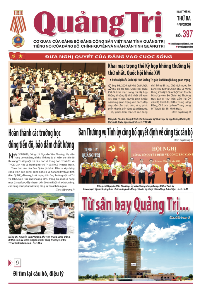 Báo Quảng Trị số 397 - Ngày 4/8/2026
