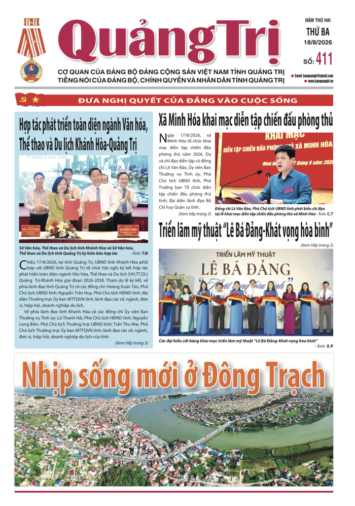 Báo Quảng Trị số 411 - Ngày 18/8/2026