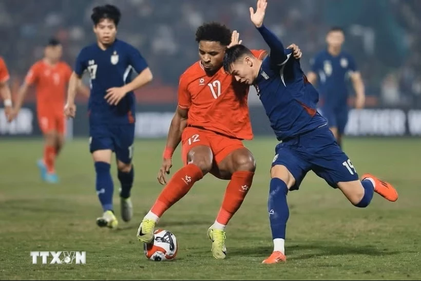 Việt Nam đối đầu Thái Lan ở chung kết ASEAN Cup 2026. (Ảnh: Minh Quyết/TTXVN)
