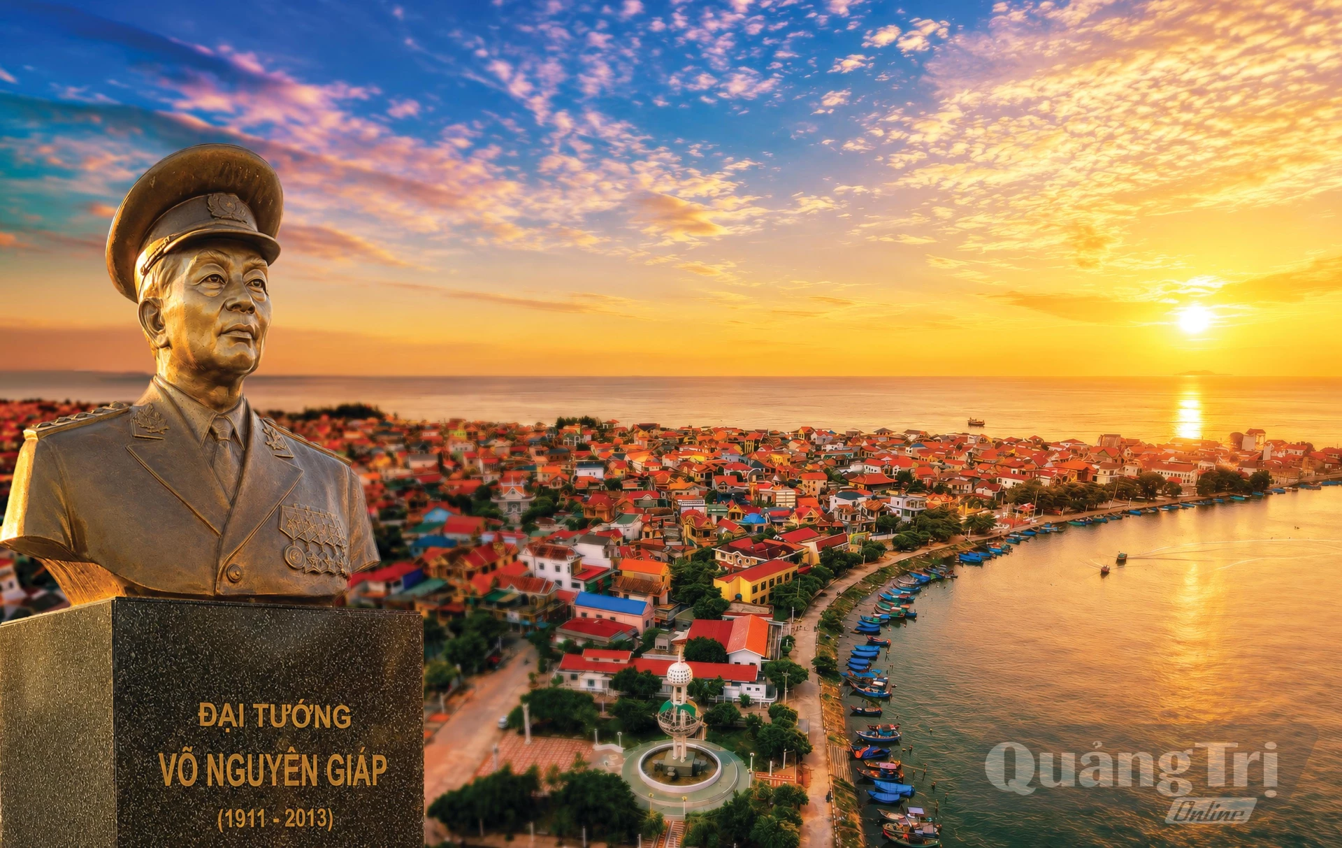Tượng đài Đại tướng Võ Nguyên Giáp tại làng biển Lý Hòa - Ảnh: T.L