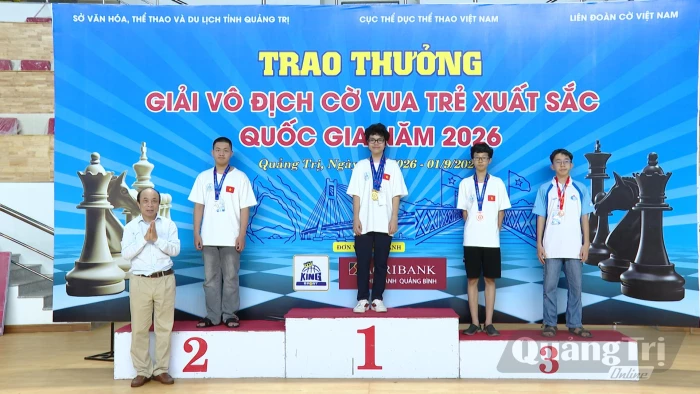 Trao thưởng giải vô địch Cờ vua trẻ xuất sắc quốc gia năm 2026
