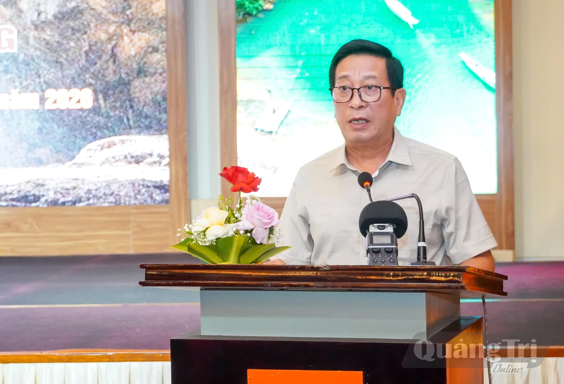 Đại diện lãnh đạo Ban Quản lý VQG Phong Nha- Kẻ Bàng phát biểu tại lễ công bố - Ảnh: N.H