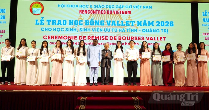 Trao học bổng Vallet năm 2026 cho 208 học sinh, sinh viên Quảng Trị và Hà Tĩnh