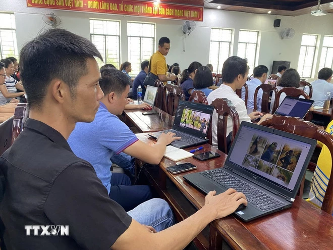 Lớp tập huấn AI cho giảng viên trường Đại học Thể dục Thể thao Đà Nẵng. (Ảnh: Xuân Quý/TTXVN)
