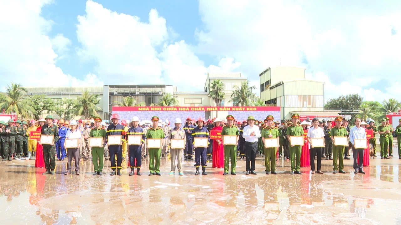 Ban chỉ đạo tặng bằng khen của Chủ tịch UBND tỉnh cho các tập thể, cá nhân. Ảnh: Việt Anh
