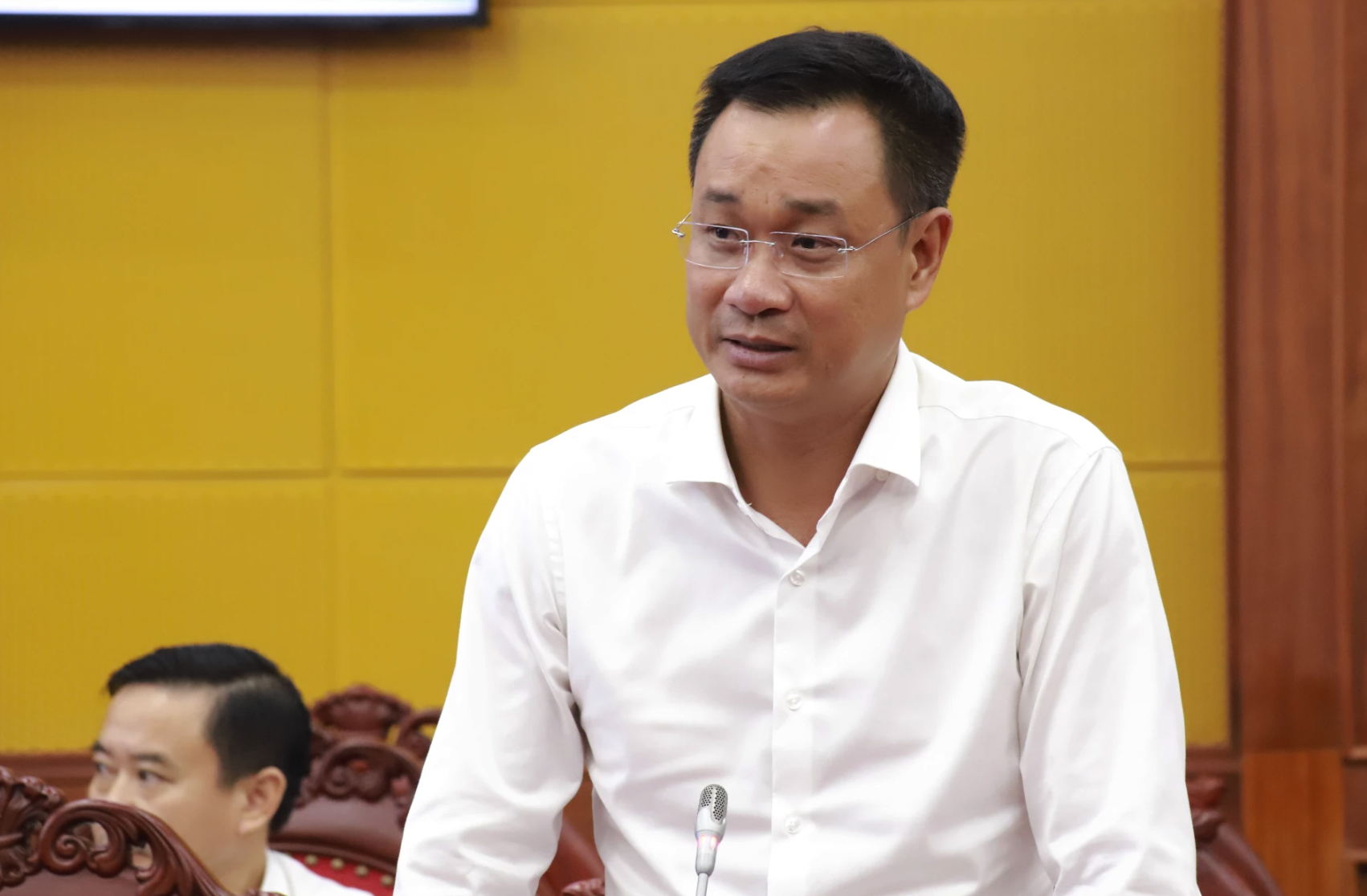 Bí thư Tỉnh ủy Lê Ngọc Quang phát biểu tại hội nghị - Ảnh: Q.V