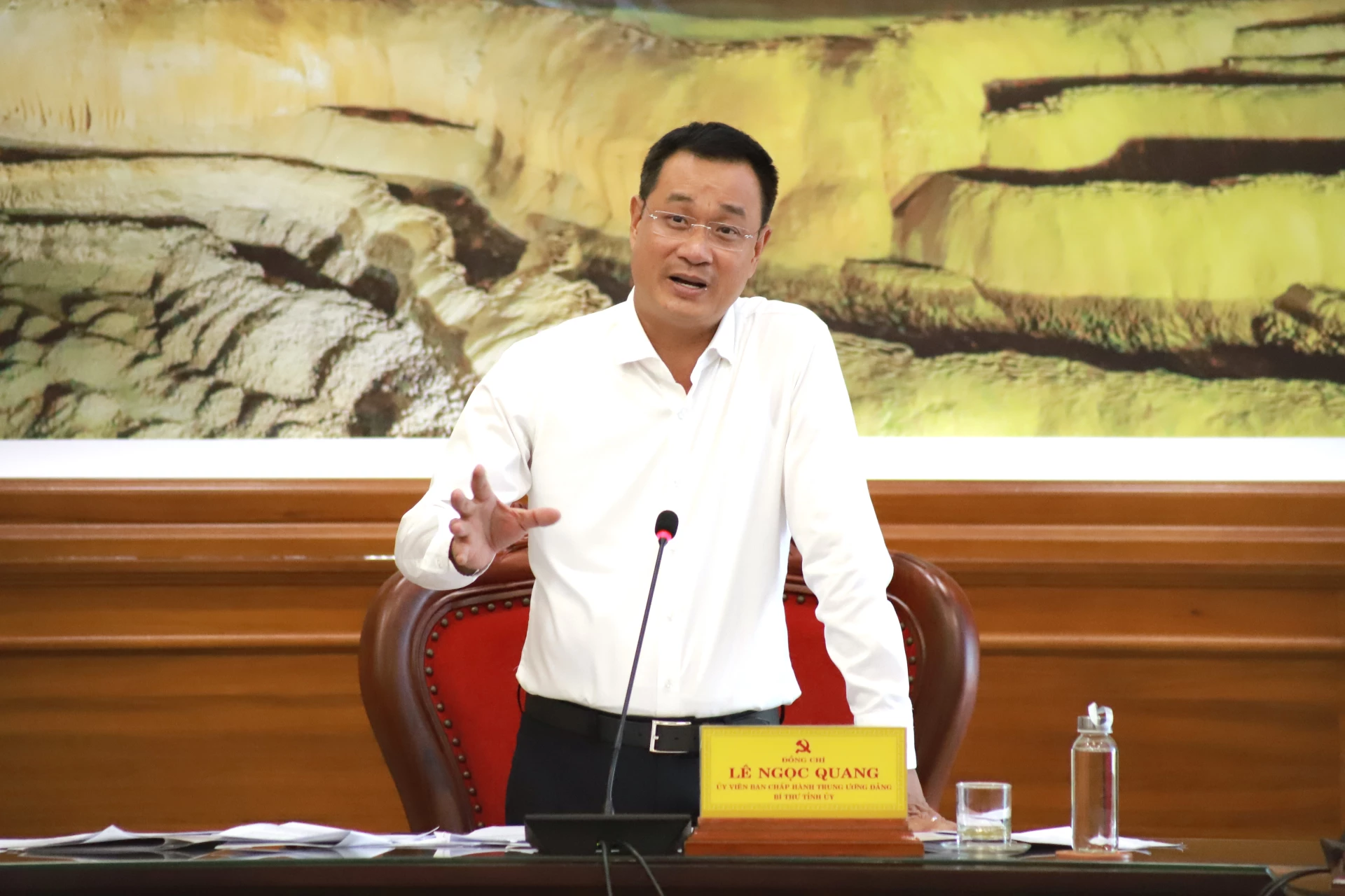 Bí thư Tỉnh ủy Lê Ngọc Quang kết luận buổi làm việc - Ảnh: Quốc Việt