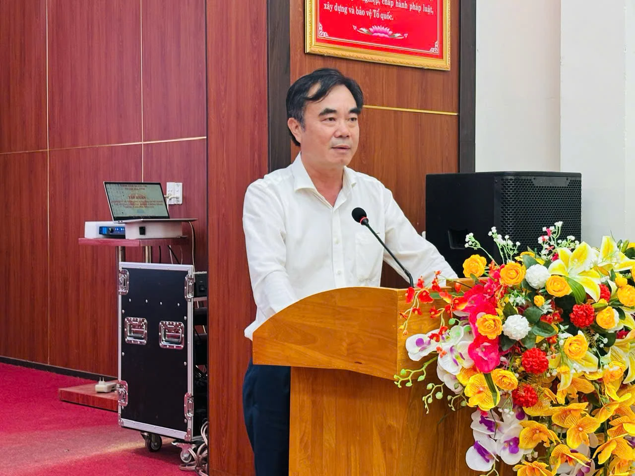 Chánh Thanh tra tỉnh Nguyễn Lương Bình phát biểu khai mạc - Ảnh: K.H