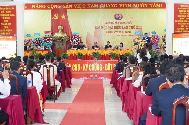 Nghị quyết Đại hội Đảng bộ xã Quảng Trực lần thứ XIII xác định, xây dựng Đảng là nhiệm vụ then chốt. (Nguồn: Báo Lâm Đồng)