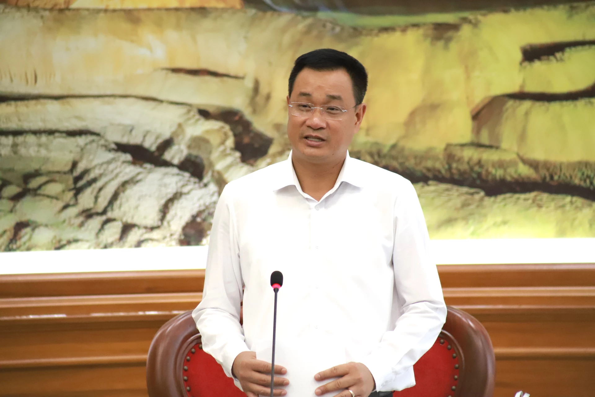 Bí thư Tỉnh ủy Lê Ngọc Quang kết luận buổi làm việc - Ảnh: QV