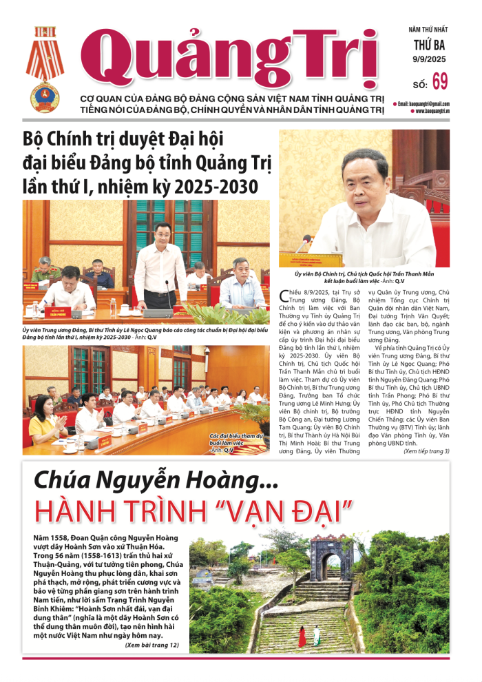 Báo Quảng Trị số 69 - Ngày 9-9-2025