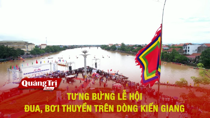 Tưng bừng lễ hội đua, bơi thuyền trên dòng Kiến Giang