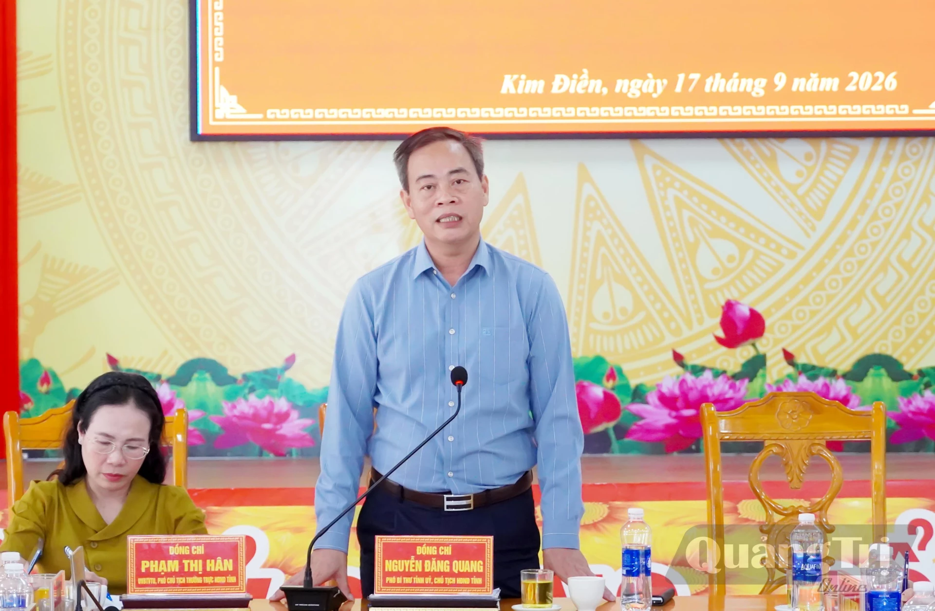 Đồng chí Nguyễn Đăng Quang, Phó Bí thư Tỉnh ủy, Chủ tịch HĐND tỉnh phát biểu kết luận tại buổi làm việc - Ảnh: N.H