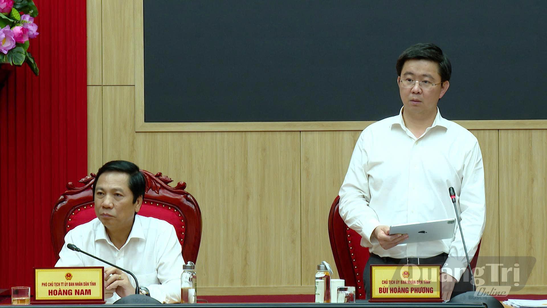 Đồng chí Bùi Hoàng Phương, Ủy viên Dự khuyết Trung ương Đảng, Phó Bí thư Tỉnh ủy, Chủ tịch UBND tỉnh kết luận buổi làm việc - Ảnh: NL