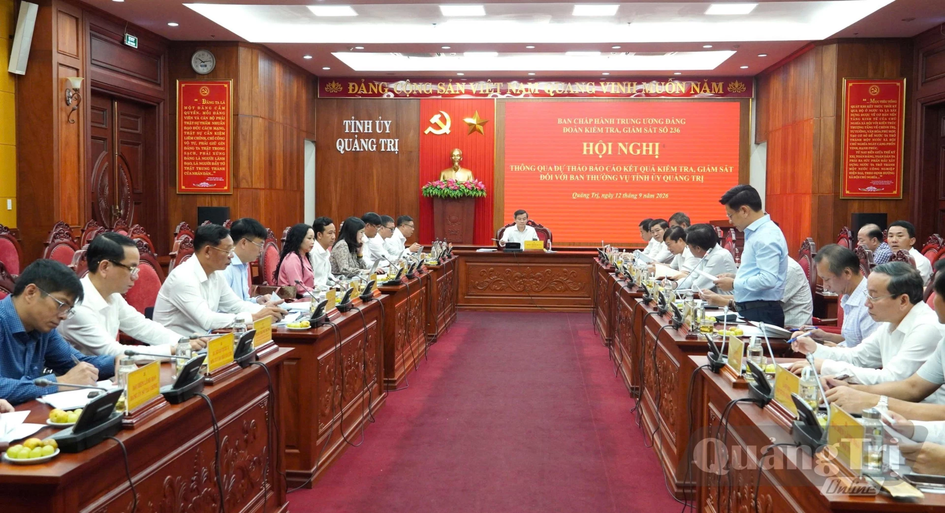 Thông qua dự thảo báo cáo kết quả kiểm tra, giám sát đối với Ban Thường vụ Tỉnh ủy Quảng Trị