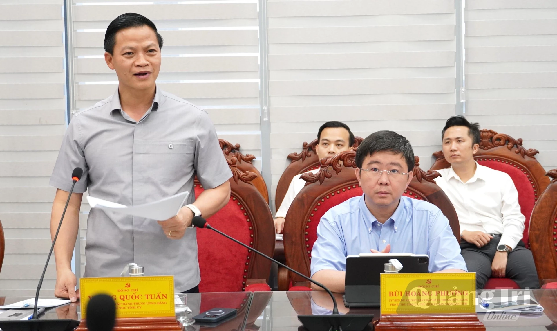 Đồng chí Vương Quốc Tuấn, Bí thư Tỉnh ủy giá cao nỗ lực, quyết tâm của nhà đầu tư đối với việc triển khai các dự án du lịch trọng điểm trên địa bàn tỉnh - Ảnh: Q.V