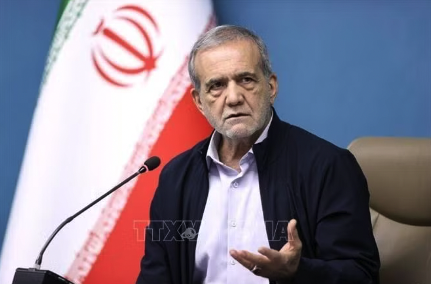 Tổng thống Iran Masoud Pezeshkian phát biểu tại Tehran. Ảnh tư liệu: IRNA/TTXVN