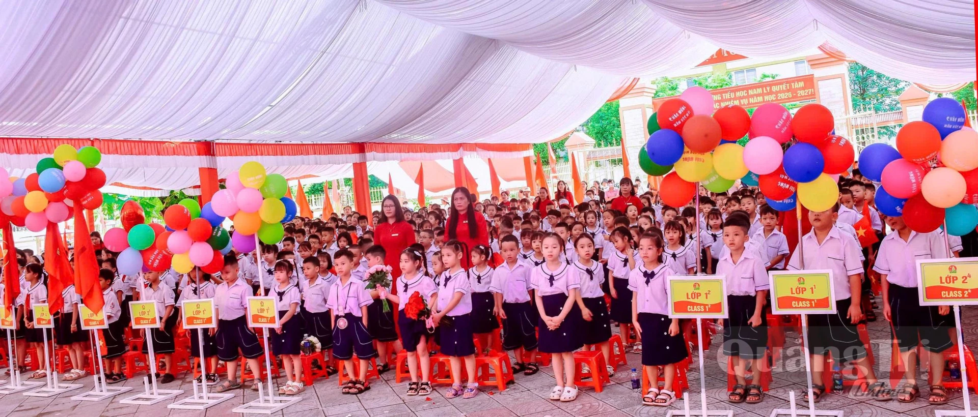 Trường tiểu học Nam Lý vừa đón các học sinh bước vào lớp 1 năm học 2026-2027 - Ảnh: H.Tr