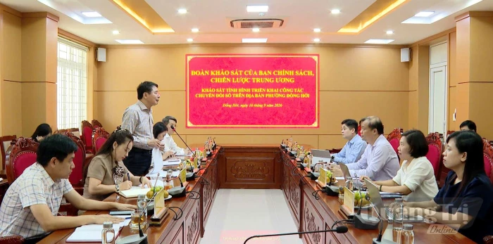 Ban Chính sách, Chiến lược Trung ương khảo sát về chuyển đổi số tại phường Đồng Hới